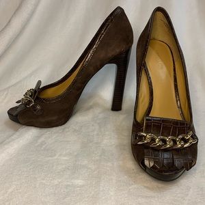 Nine West Heel Brown Gold